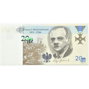 PWPW, banknot testowy: Ignacy Matuszewski w okolicznościowym albumie