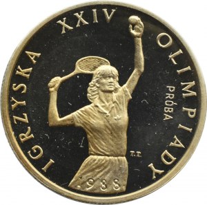 People's Republic of Poland, 200 zloty 1987, Games of XXIV Olympiad 1988 - PRÓBA, Warsaw, UNC