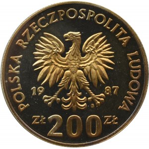PRL, 200 złotych 1987, Igrzyska XXIV Olimpiady 1988 - PRÓBA, Warszawa, UNC