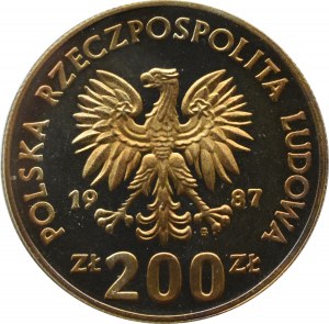 People's Republic of Poland, 200 zloty 1987, Games of XXIV Olympiad 1988 - PRÓBA, Warsaw, UNC