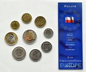 Third Republic, set of coins from 1 penny - 5 gold 1992-2004, UNC