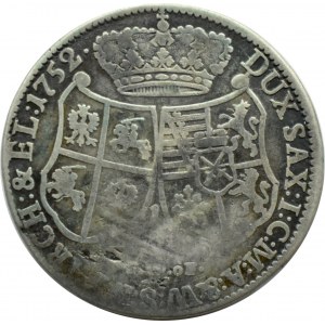 August III Sas, 1/3 toliarov (dva zlaté) 1752 FWóF, Drážďany