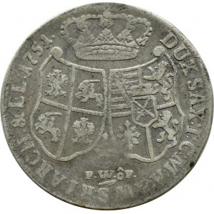August III Sas, 1/3 talara (dwuzłotówka) 1751 FWóF, Drezno