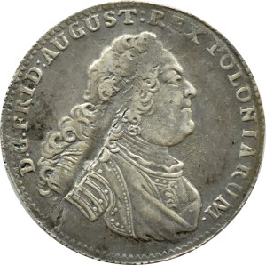 August III Sas, 1/6 talara (złotówka) 1750 FWóF, Drezno