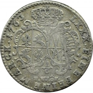August III Sas, 1/6 talara (złotówka) 1763 F.W.ôF., Drezno