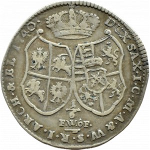 August III Sas, 1/6 talara (złotówka) 1740 F.W.ôF., Drezno