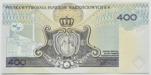 PWPW, 400 złotych 1996 Zygmunt III Waza, seria AB HOLOGRAM, UNC