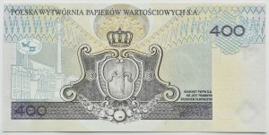 PWPW, 400 złotych 1996 Zygmunt III Waza, seria AB HOLOGRAM, UNC