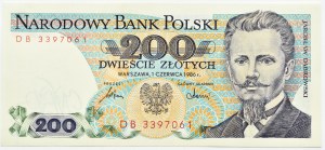 PRL, J. Dabrowski, 200 zloty 1986, DB series, Warsaw, UNC