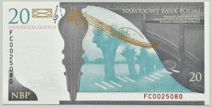III RP, Frederic Chopin, 20 zloty 2009, Warsaw, UNC