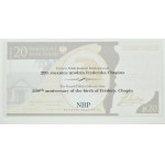 III RP, Fryderyk Chopin, 20 złotych 2009, Warszawa, UNC