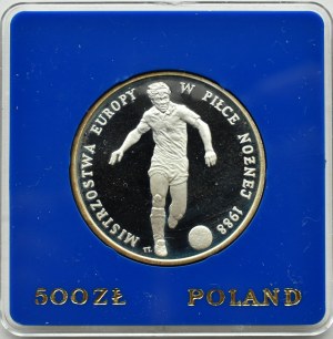 People's Republic of Poland, 500 zloty 1987, ME in soccer, Warsaw, UNC