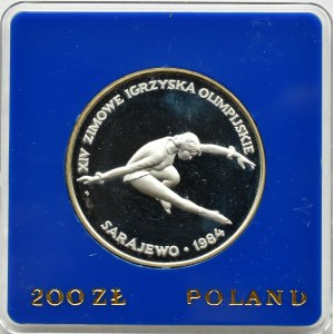 PRL, 200 złotych 1984, Zimowe Igrzyska XIV Olimpiady, Warszawa, UNC