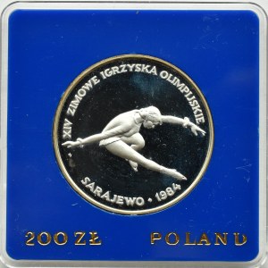 PRL, 200 zloty 1984, Winter Games of the XIV Olympiad, Warsaw, UNC