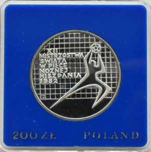 People's Republic of Poland, 200 gold 1982, Football World Cup Spain 82, Warsaw, UNC
