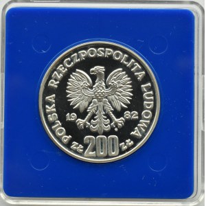PRL, 200 złotych 1982, MŚ w piłce nożnej Hiszpania 82, Warszawa, UNC