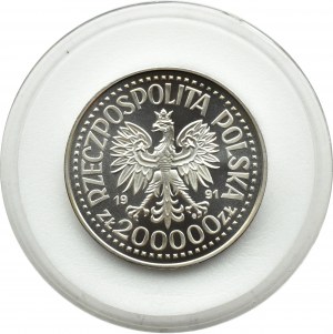 III RP, 200000 złotych 1991 próba, Jan Paweł II, UNC