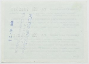 People's Republic of Poland, NBP Talon for exchange of 200 zloty for Czechoslovak koruna, CA series, 1987