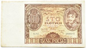 II RP, 100 złotych 1934, seria AZ., Warszawa, dodatkowy znak wodny +X+