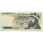 People's Republic of Poland, Mieszko I, 2000 gold 1982, CC series, SUPER NUMBER, UNC