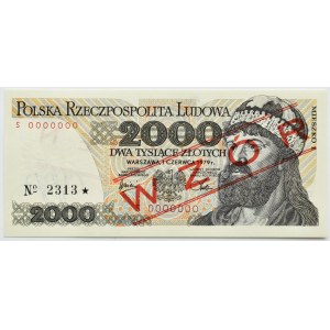 PRL, Mieszko I, 2000 złotych 1979, seria S, WZÓR No 2313*, UNC
