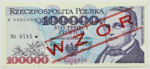 III RP, St. Moniuszko, 100,000 gold 1993, Series A MODEL No. 0785*, UNC