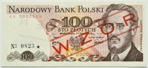 PRL, L. Waryński, 100 zloty 1976, AK series, MODEL No 0823*, UNC
