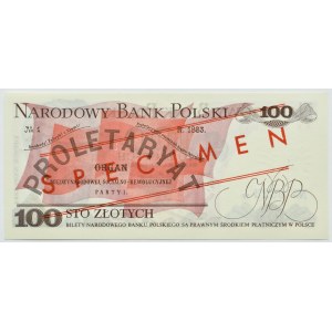 PRL, L. Waryński, 100 złotych 1976, seria AK, WZÓR No 0823*, UNC