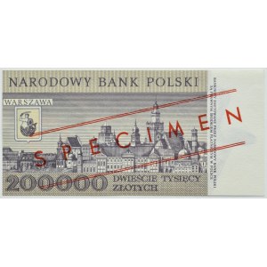 PRL, Warszawa, 200000 złotych 1989, seria A, WZÓR No 0519*, UNC