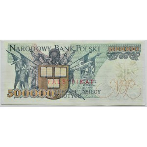 Third Republic, Henryk Sienkiewicz, 500,000 gold 1990, Z series, FALSE of the era