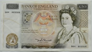 United Kingdom, Elizabeth II/Sir Ch. Tren, £50 (1981-1988) Somerset