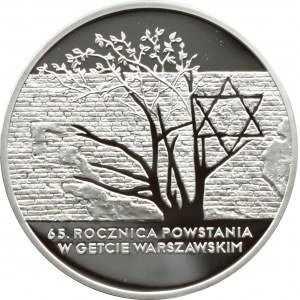 III RP, 20 złotych 2008, 65 Rocznica Powstania w Getcie Łódzkim, Warszawa, UNC