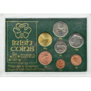 Irlandia, set monet obiegowych w etui 1982-1988