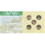Ukraina, set 5 monet 200000 karbowańców 1995 w etui, 50-lecie II wojny św., PROOF