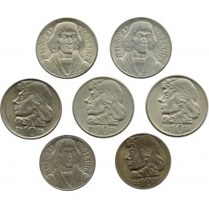 PRL, T. Kościuszko/M. Kopernik, lot 7 monet 10 złotych 1959-1973, Warszawa