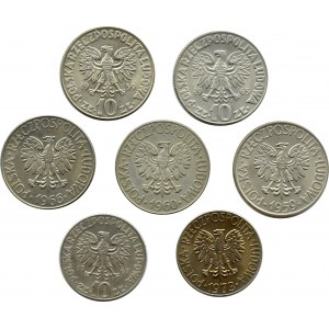 PRL, T. Kościuszko/M. Kopernik, lot 7 monet 10 złotych 1959-1973, Warszawa