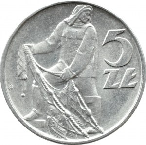 PRL, Fisherman, 5 zloty 1973, Warsaw