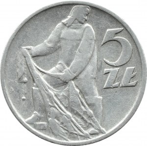 People's Republic of Poland, Rybak, 5 gold 1958, Warsaw, narrow eight