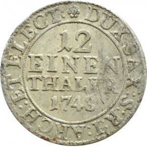 August III Sas, 1/12 talara (dwugrosz) 1743 FWôF, Drezno