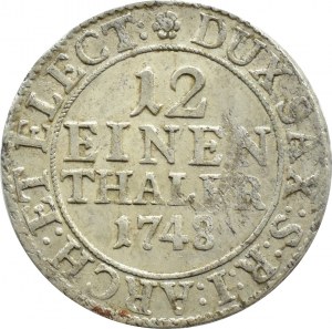 August III Sas, 1/12 of a thaler (dwagrosh) 1743 FWôF, Dresden