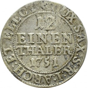 August III Sas, 1/12 talara (dwugrosz) 1751 FWôF, Drezno