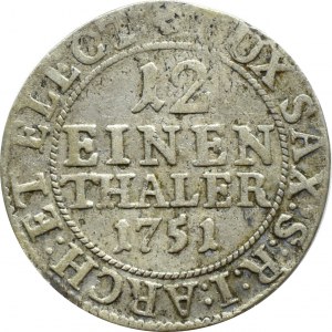 August III Sas, 1/12 of a thaler (dwagrosh) 1751 FWôF, Dresden