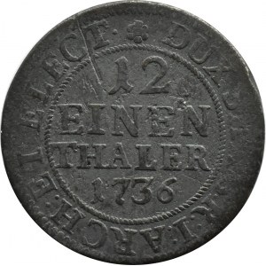 August III Sas, 1/12 talara (dwugrosz) 1736 FWôF, Drezno