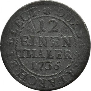 August III Sas, 1/12 of a thaler (dwagrosh) 1736 FWôF, Dresden