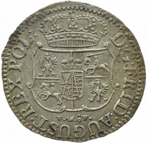 August III Saxon, 1/24 thaler (penny) 1751 FWôF, Dresden, BEAUTIFUL