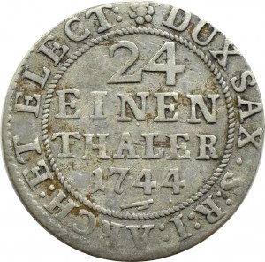August III Saxon, 1/24 thaler (penny) 1744 FWôF, Dresden VERY RARE