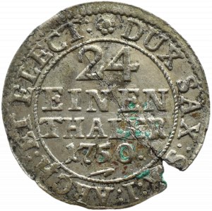 August III Saxon, 1/24 thaler (penny) 1750 FWôF, Dresden