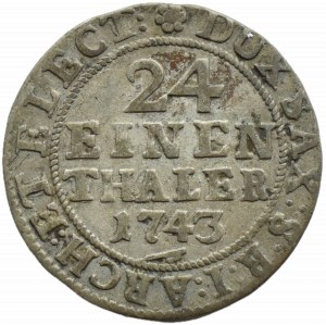 August III Saxon, 1/24 thaler (penny) 1743 FWôF, Dresden VERY RARE