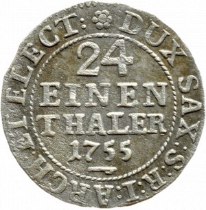 August III Saxon, 1/24 thaler (penny) 1755 FWôF, Dresden