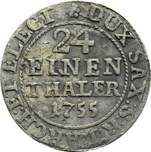 August III Saxon, 1/24 thaler (penny) 1755 FWôF, Dresden